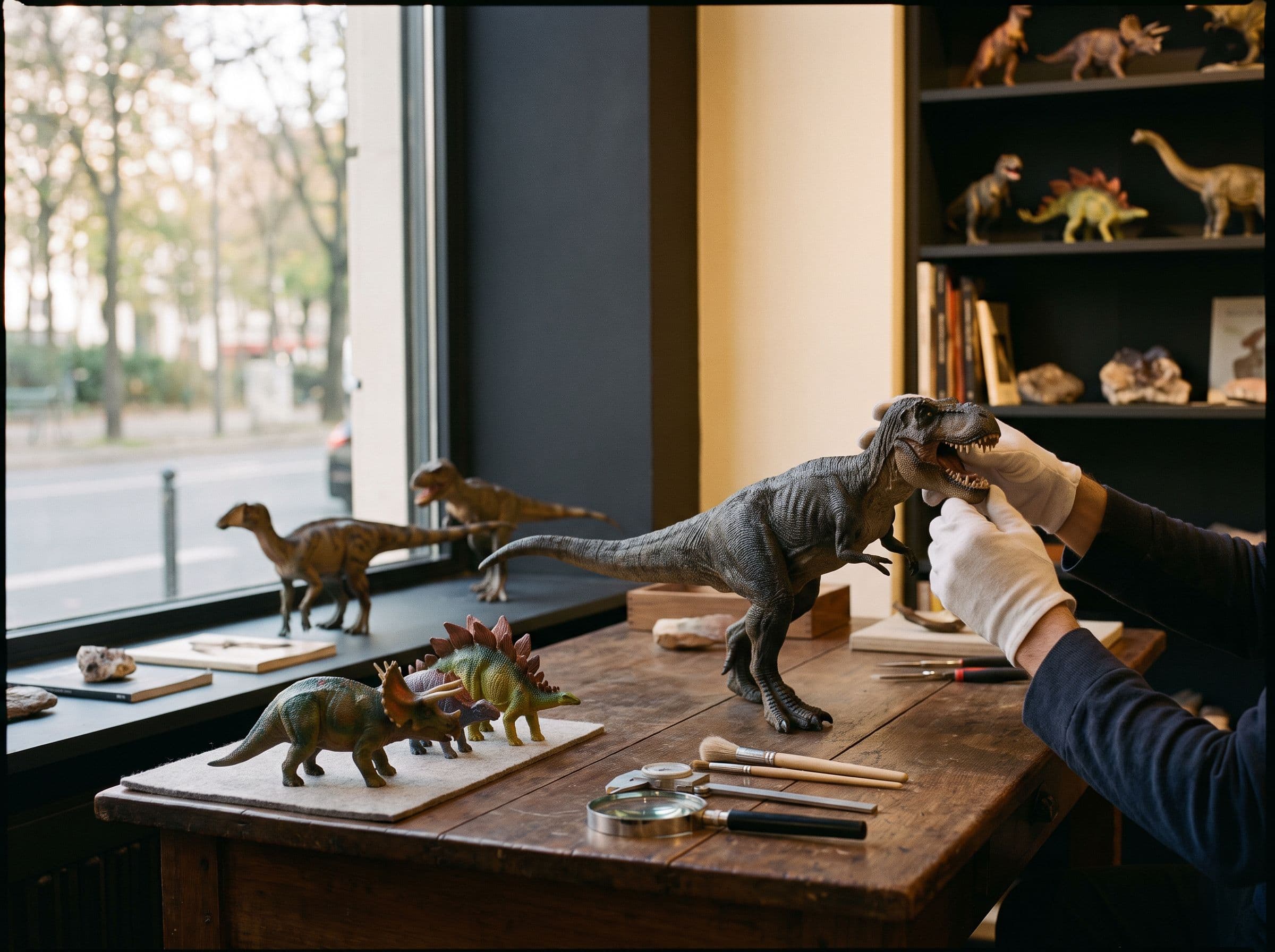 Cabinet de figurines de dinosaures